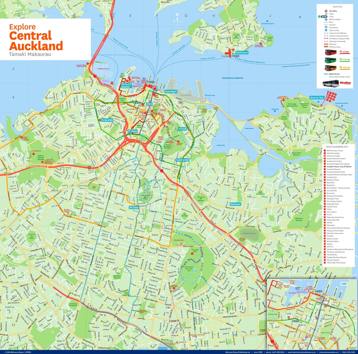 Auckland mapa Nova Celandia