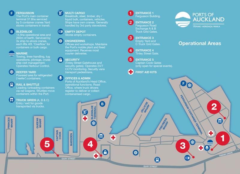 porto de Auckland mapa