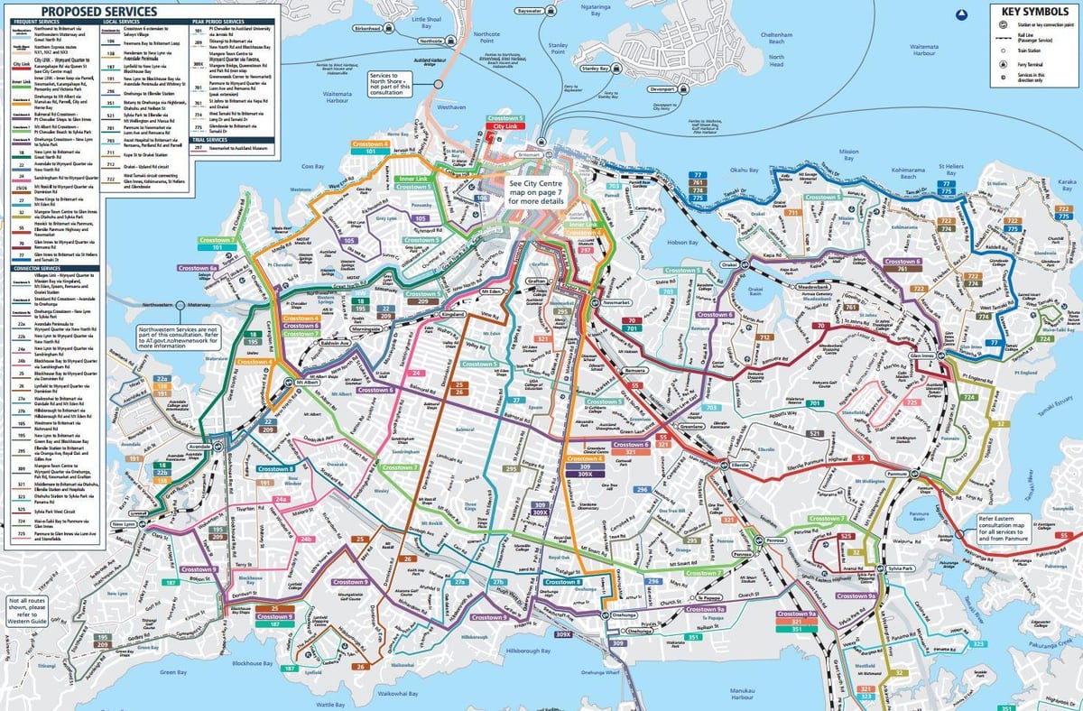 Auckland transporte público mapa