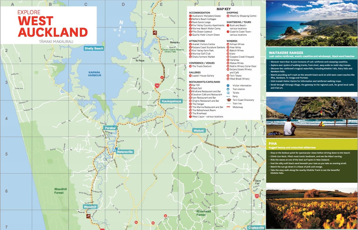 mapa de occidente Auckland