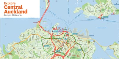 Mapa do centro de Auckland