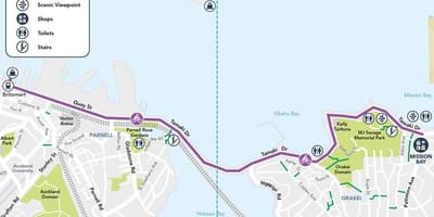 Rosa cycleway Auckland mapa