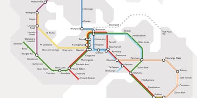 Tren mapa Auckland