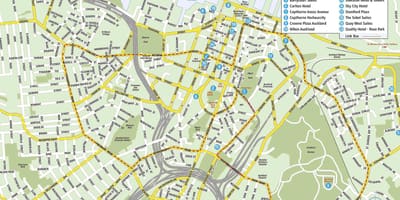 Mapa de Auckland centro da cidade