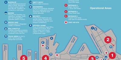 Porto de Auckland mapa