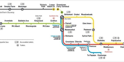 Auckland tren rede mapa