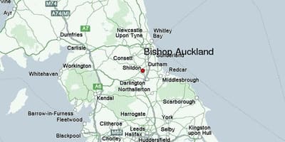 Mapa de Bispo Auckland