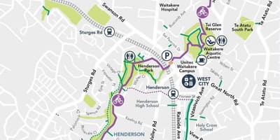 Mapa de Henderson Auckland