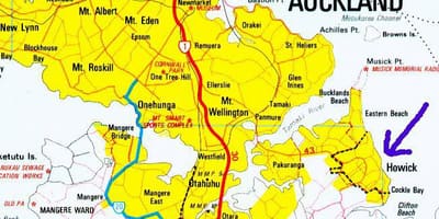 Mapa de Howick Auckland
